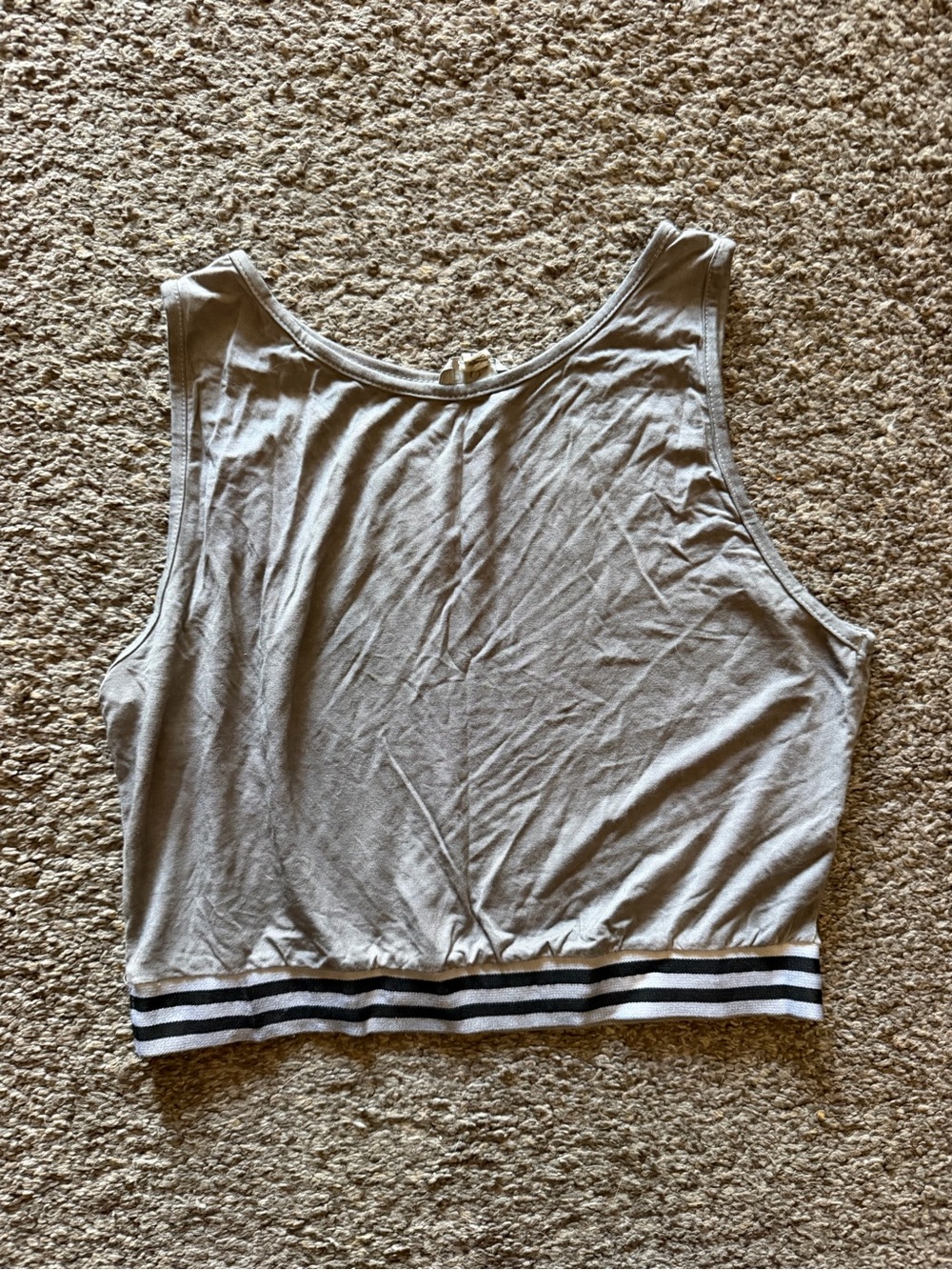 POL Grey Cropped Tank Top